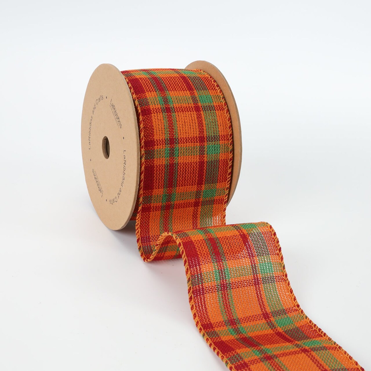 LaRibbons 2 1/2" Wired Ribbon | "Harvest Plaid" Rust/Multi | 10 Yard Roll